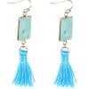 Short tassel earrings natural stone