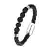 Volcanic stone leather cord bracelet