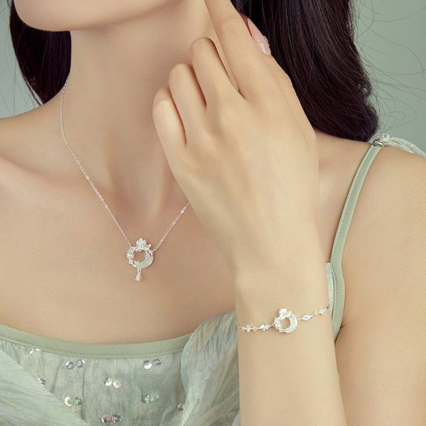 Original New Chinese Lotus Moon Necklace