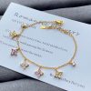 Summer Dopamine Zircon Four-leaf Clover Bracelet Female Korean Style Light Luxury High-grade Sentong Qin Net Red Student Flower Bracelet