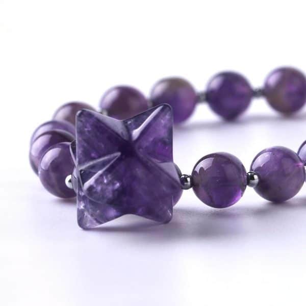 Stone Merkaba Round Bead Bracelet