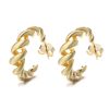 Spiral Twisted Metal Circle Female Stud Earrings