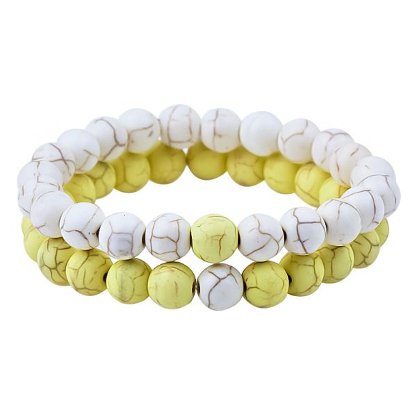 Men's Women's Natural Stone Bead Bracelet Frosted Stone