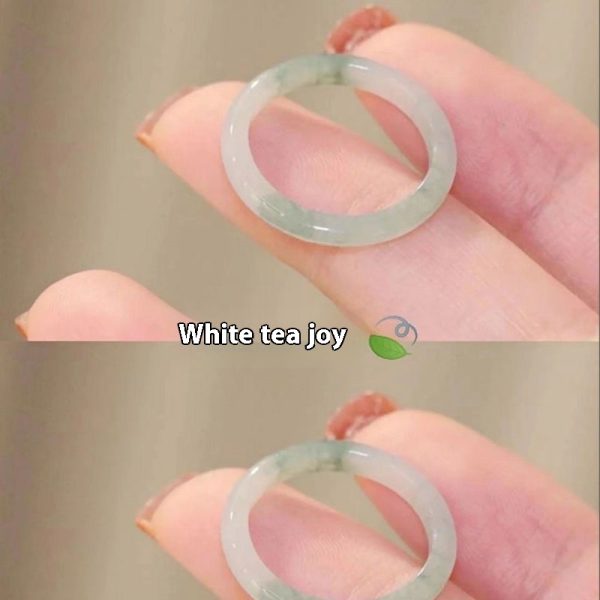 White Tea Qinghuan Colored Glaze Ring