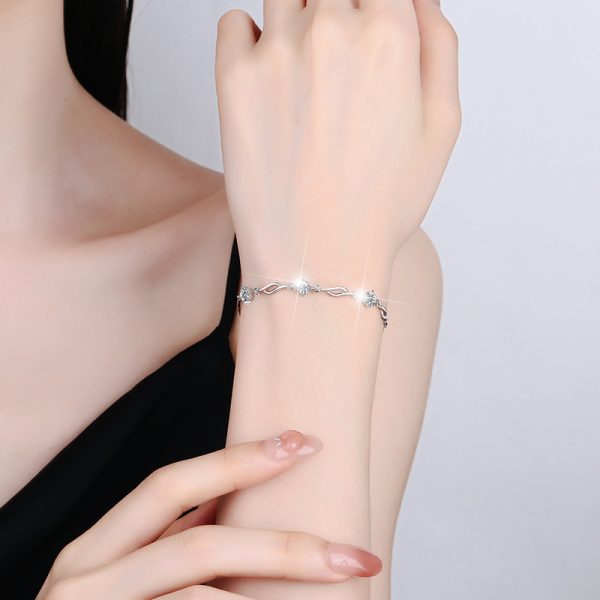 S925 Fashion Colorful Moissanite Sterling Silver Bracelet