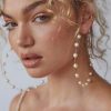 Pearl big circle earrings