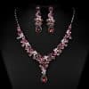 Western Wedding Photography Wedding Bride Necklace Earrings Simple Two Piece Suite Imported Transparent Diamond Jewelry