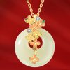 Laurel Safe Buckle Natural Hetian Jade Necklace