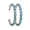 Retro Western Style Turquoise Large Circle C- Shaped Turquoise Eardrop Earring