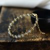 14K Gilded Natural Crystal Blue Moonstone Bracelet For Women