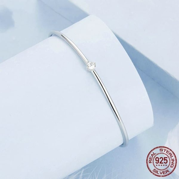 Simple All-match Shining Thin Bracelet S925 Sterling Silver