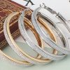 European and American jewelry matte circle earrings rock nightclub exaggerated matte circle hoop earrings