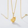 Brushed Calabash Pendent Necklace S925 Silver Plating 10k Gold