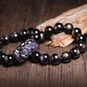 Crystal Natural Icy Obsidian Pi Xiu Bracelet