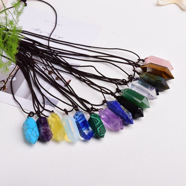 Natural Crystal Rough Hexagonal Prism Energy Stone Jewelry