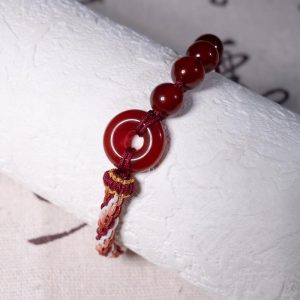 Red Agate Carrying Strap Jade Bracelet