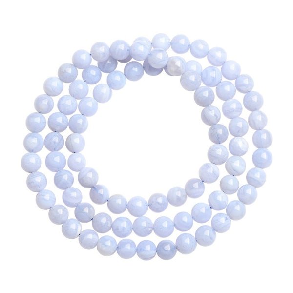 Crystal Natural Blue Pattern Agate Ball Blue Striped Agate Scattered Beads Bracelet