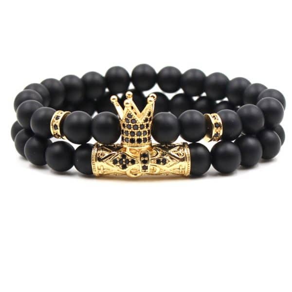 Frosted stone beads bracelet