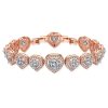 Geometric Heart Shape AAA Zircon Bracelet Female Korean Style Temperament