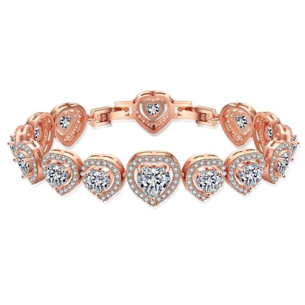 Geometric Heart Shape AAA Zircon Bracelet Female Korean Style Temperament