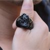 Natural Gold Sheen Obsidian Pixiu Ring Thumb Ring Domineering