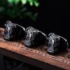 Natural Gold Sheen Obsidian Pixiu Ring Thumb Ring Domineering