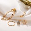 Moon Full Diamond Chain Earring Set 5-piece Set