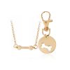 2pcs Set Dog Bone Matching Charm Necklace & Keychain Jewelry