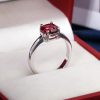 Fashion Natural Pink Topaz Ring Thailand Kaleidoscope Cut Gemstone Women's