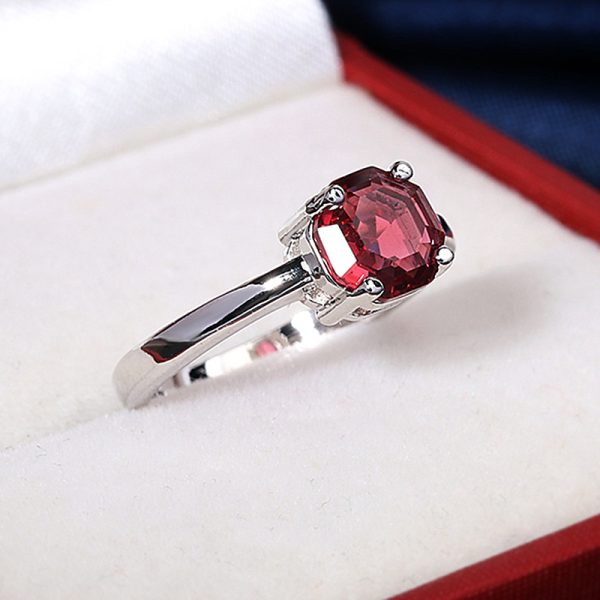 Fashion Natural Pink Topaz Ring Thailand Kaleidoscope Cut Gemstone Women's