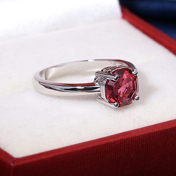 Fashion Natural Pink Topaz Ring Thailand Kaleidoscope Cut Gemstone Women's