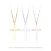 New S925 Sterling Silver Necklace Simple Glossy Cross Pendant Clavicle Chain Fashionable All Match Jewelry