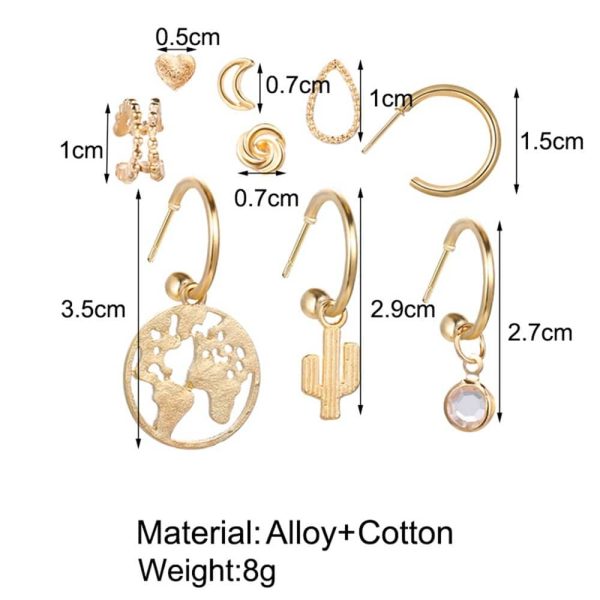 2276645532196.jpg Lady Map Cactus Love Ear Studs Set