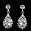 Zircon Water Drop Pendant Set Chain Bride Claw Chain Rhinestone Necklace Earrings Two Piece Set
