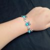 Vintage Turquoise Owl Necklace Earrings Bracelet Three-Piece Jewelry Set
