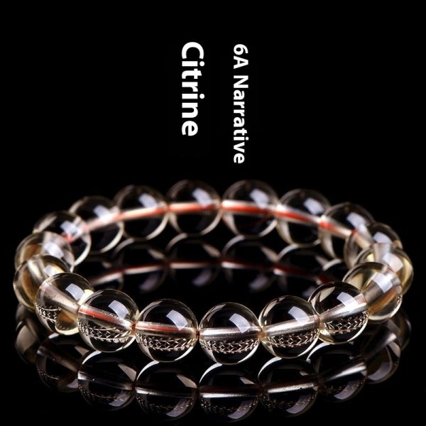 Natural 7A Grade Citrine Scattered Beads Ball Bracelet