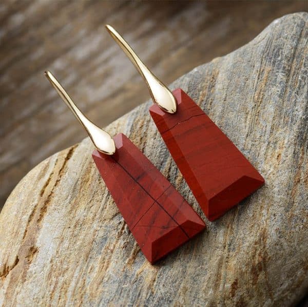 Women's Natural Stone Pendant Earrings