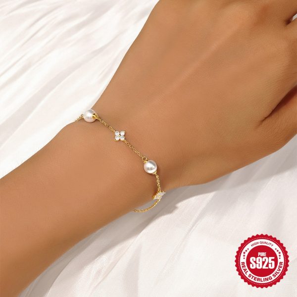 22c20c89-a570-4a07-97ea-61dc71275cf7.jpg S925 Sterling Silver Leaf Grass Pearl Fashion Temperamental Bracelet