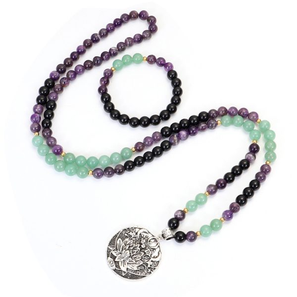 Dongling Long Yoga Lotus Pendant Necklace