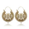 Ethnic Style Flower Basket Circle Earrings