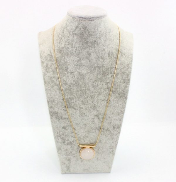 European and American style jewelry, snake leather chain, long green stone, white stone round inlaid necklace