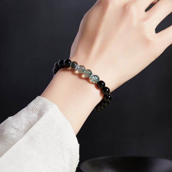 Chinese Style Micro Glass Bead Accessories Black Bracelet