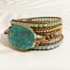 European And American Retro Natural Ocean Stone Multi-layer Winding Bracelet