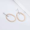 Jane Oval Circle Exaggerated Pendant Two-tone Stud Earrings