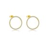 Simple Retro S925 Sterling Silver Rhinestone Zircon Circle Ear Studs