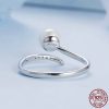 Elegant Shell Pearls Ring S925 Sterling Silver Opening Adjustable