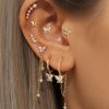 Elegant Butterfly Chain Tassel Zircon Ear Bone Stud Eight-piece Set