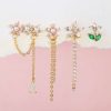 Flower Chain Stud Earrings Set Of Five
