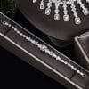 Zircon Necklace Earrings Bracelet Ring Set Of Four