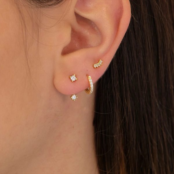 Temperament Matching Zircon Three-piece Set 925 Silver Earrings